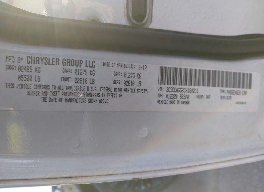 Photo 9 of 2012 Chrysler 300 S V6 (VIN 2C3CCAGG8CH160211)