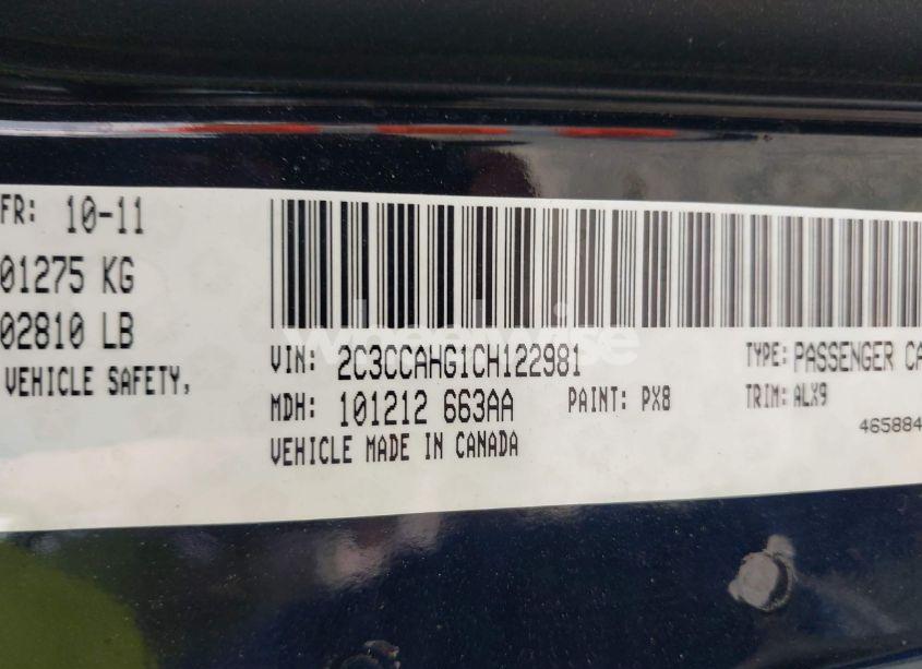 Photo 9 of 2012 Chrysler 300 LIMITED (VIN 2C3CCAHG1CH122981)