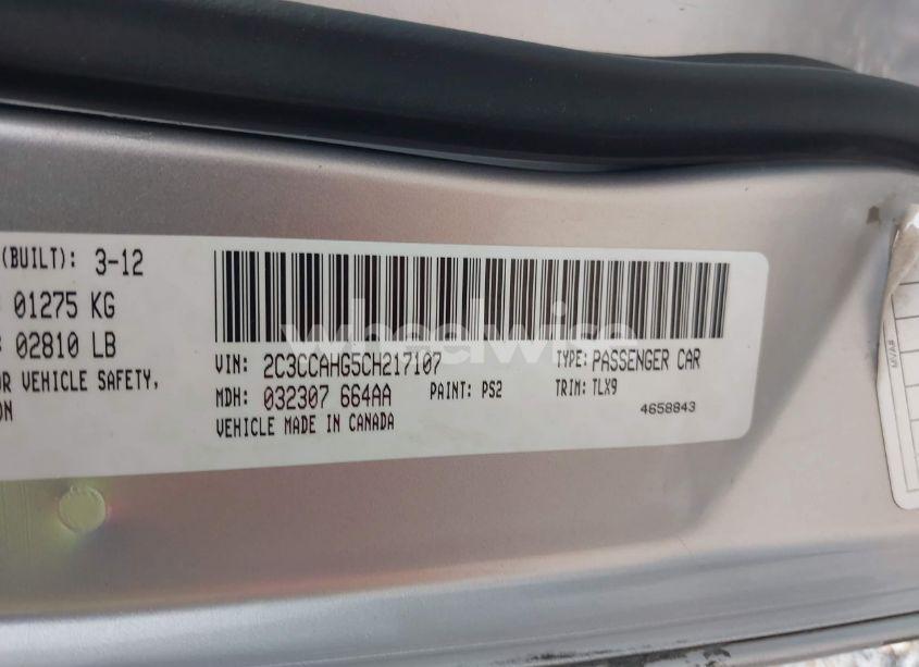 Photo 9 of 2012 Chrysler 300 LIMITED (VIN 2C3CCAHG5CH217107)