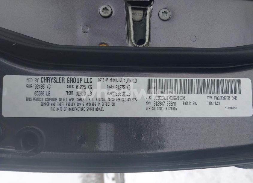 Photo 9 of 2013 Chrysler 300c JOHN VARVATOS LUXURY EDITION AWD (VIN 2C3CCAJTXDH621920)