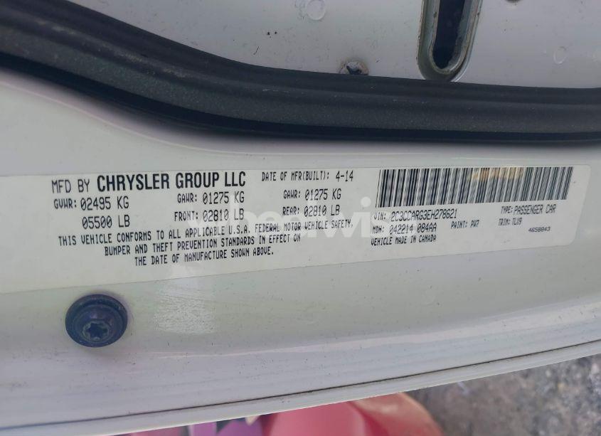 Photo 9 of 2014 Chrysler 300 (VIN 2C3CCARG3EH278621)