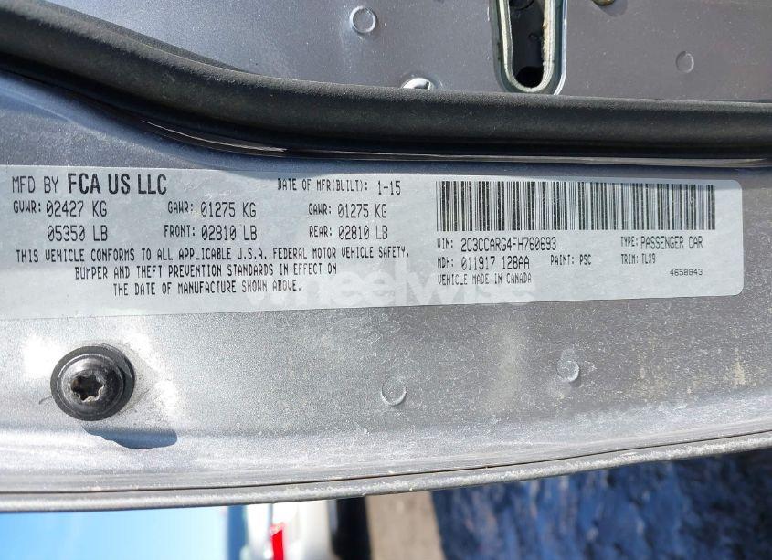 Photo 9 of 2015 Chrysler 300 LIMITED (VIN 2C3CCARG4FH760693)