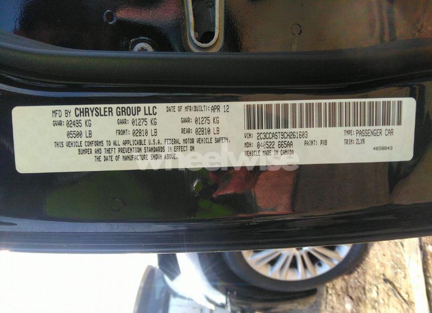 Photo 9 of 2012 Chrysler 300c LUXURY SERIES AWD (VIN 2C3CCAST9CH261603)