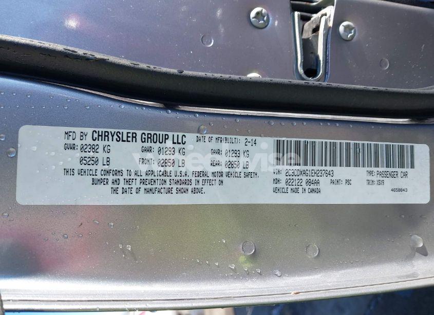 Photo 9 of 2014 Dodge Charger POLICE (VIN 2C3CDXAG1EH237643)