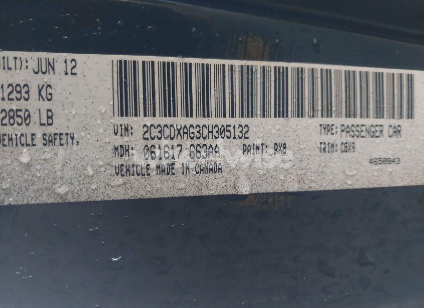 Photo 9 of 2012 Dodge Charger POLICE (VIN 2C3CDXAG3CH305132)