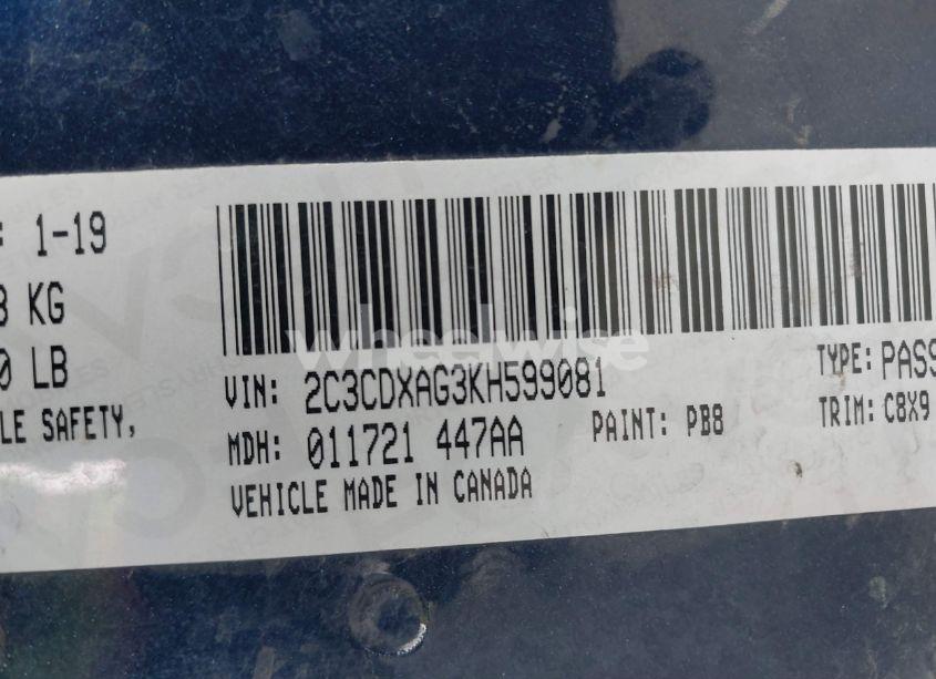 Photo 9 of 2019 Dodge Charger POLICE RWD (VIN 2C3CDXAG3KH599081)