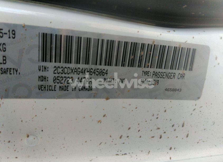 Photo 9 of 2019 Dodge Charger POLICE RWD (VIN 2C3CDXAG4KH645064)