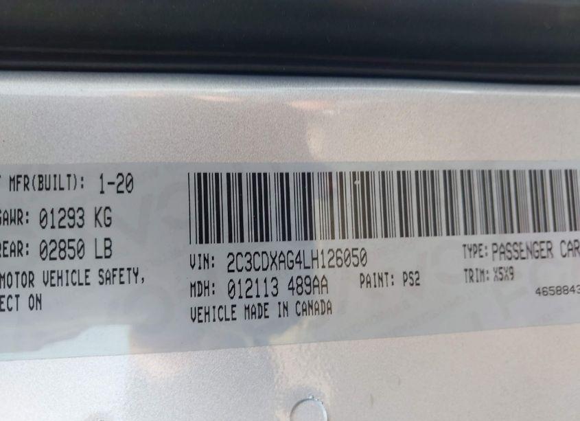 Photo 9 of 2020 Dodge Charger POLICE RWD (VIN 2C3CDXAG4LH126050)