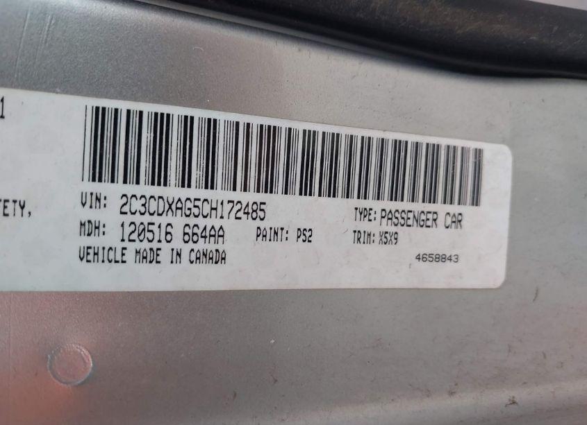 Photo 9 of 2012 Dodge Charger POLICE (VIN 2C3CDXAG5CH172485)