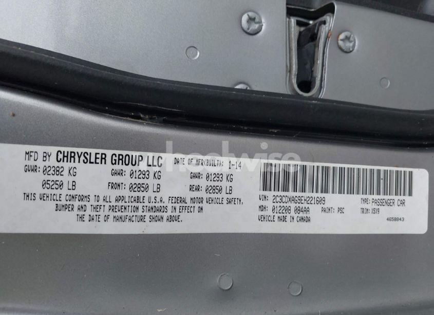 Photo 9 of 2014 Dodge Charger POLICE (VIN 2C3CDXAG9EH221609)