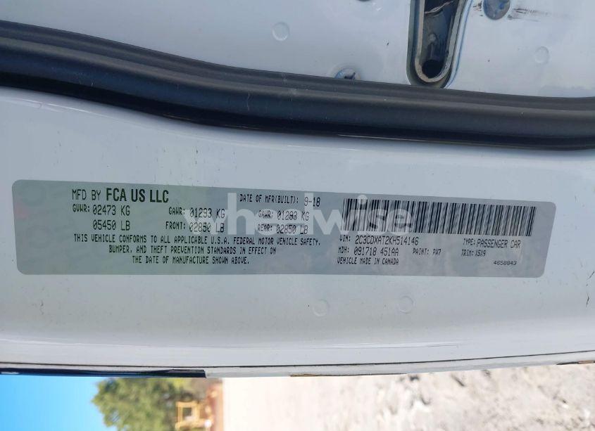 Photo 9 of 2019 Dodge Charger POLICE RWD (VIN 2C3CDXAT2KH514146)