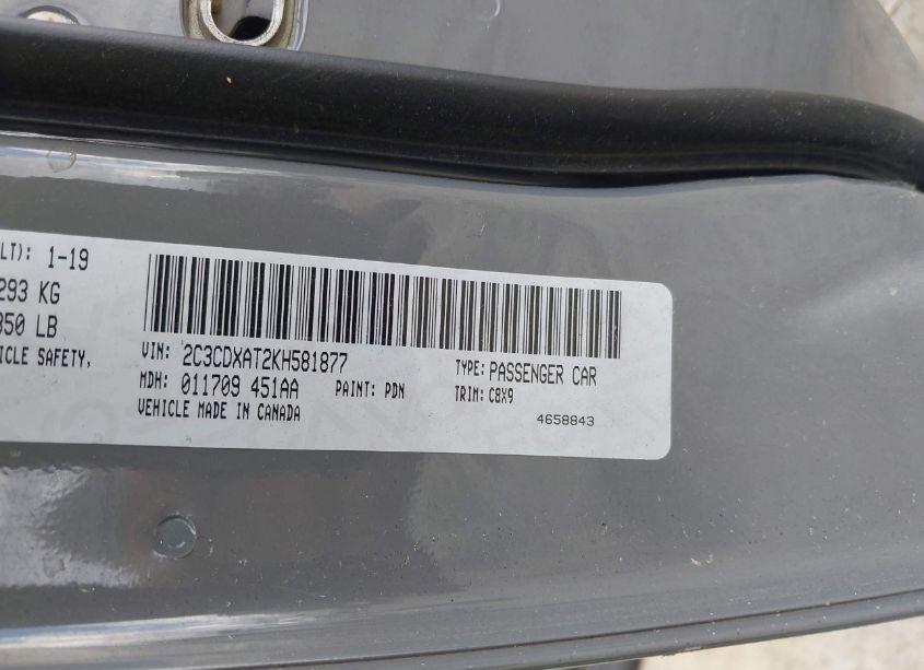 Photo 9 of 2019 Dodge Charger POLICE RWD (VIN 2C3CDXAT2KH581877)