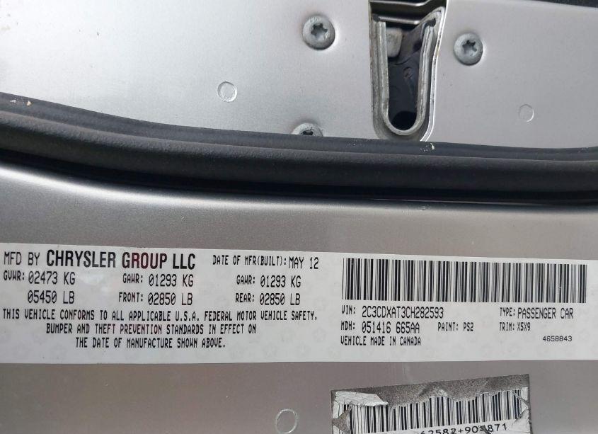 Photo 9 of 2012 Dodge Charger POLICE (VIN 2C3CDXAT3CH282593)