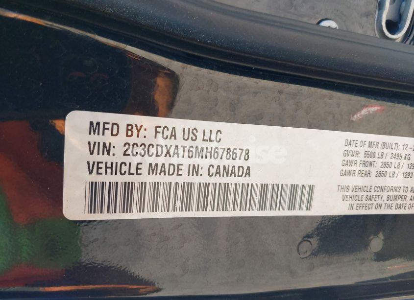 Photo 9 of 2021 Dodge Charger POLICE RWD (VIN 2C3CDXAT6MH678678)