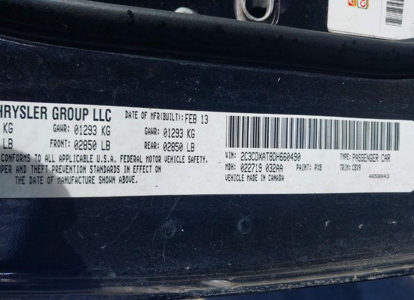 Photo 9 of 2013 Dodge Charger POLICE (VIN 2C3CDXAT8DH660490)