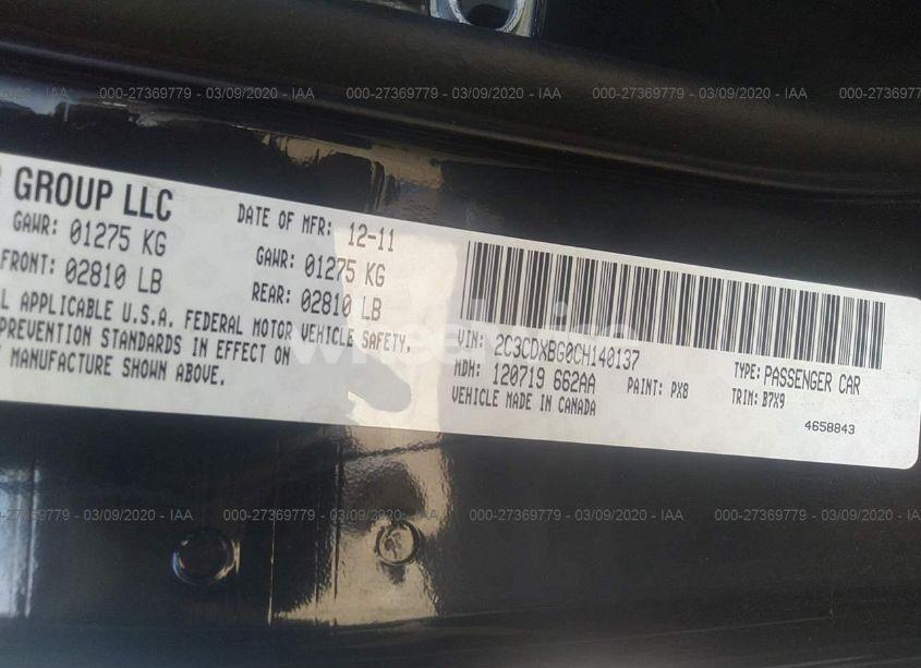 Photo 9 of 2012 Dodge Charger SE (VIN 2C3CDXBG0CH140137)