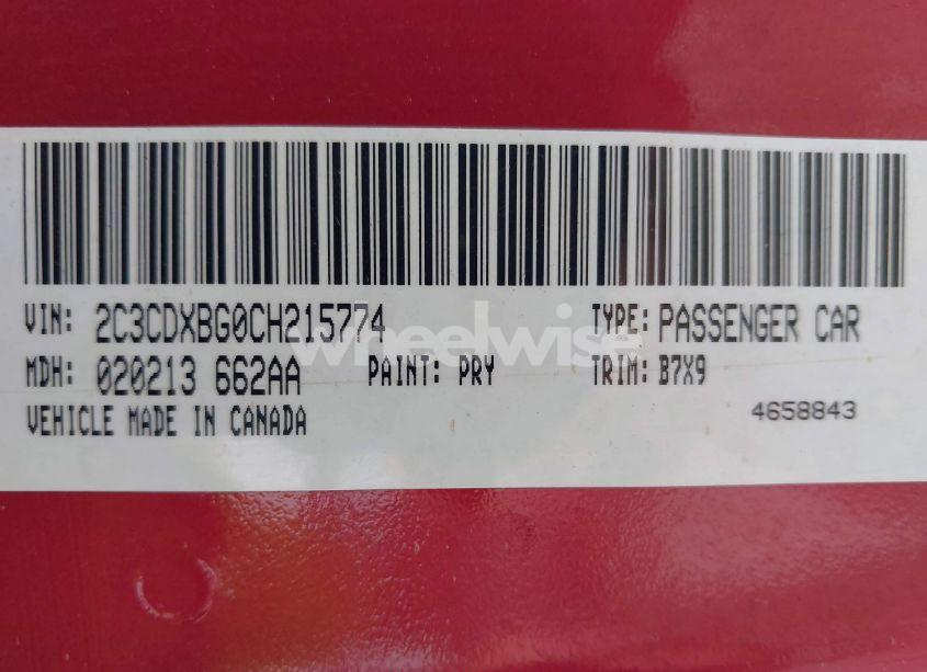 Photo 9 of 2012 Dodge Charger SE (VIN 2C3CDXBG0CH215774)