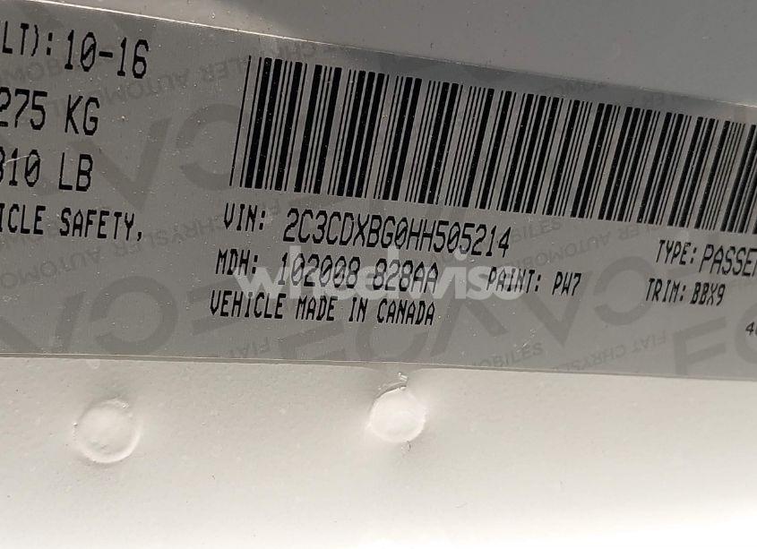 Photo 9 of 2017 Dodge Charger SE RWD (VIN 2C3CDXBG0HH505214)