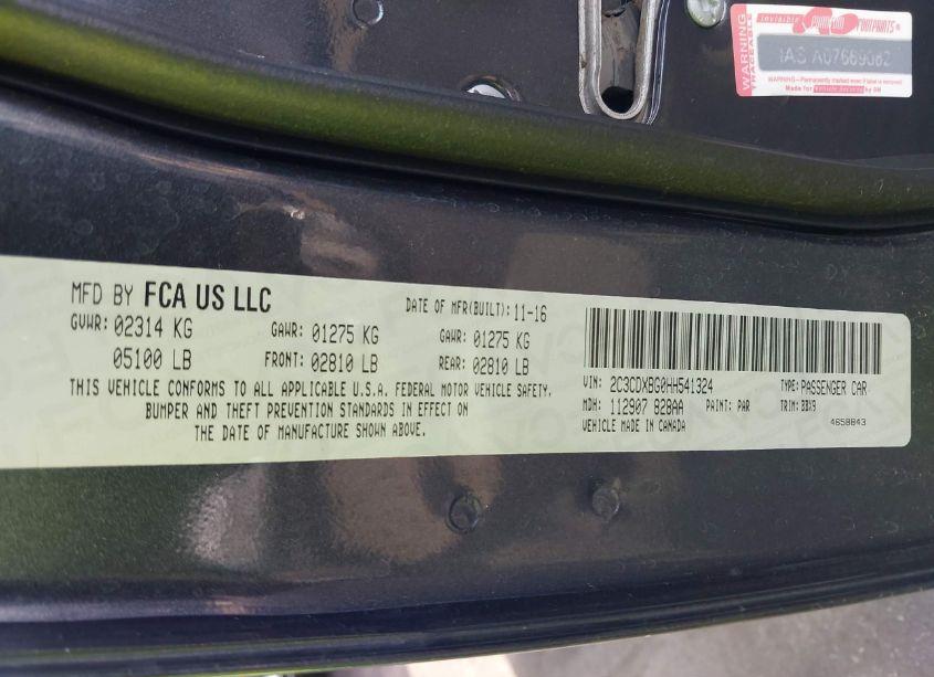 Photo 9 of 2017 Dodge Charger SE RWD (VIN 2C3CDXBG0HH541324)