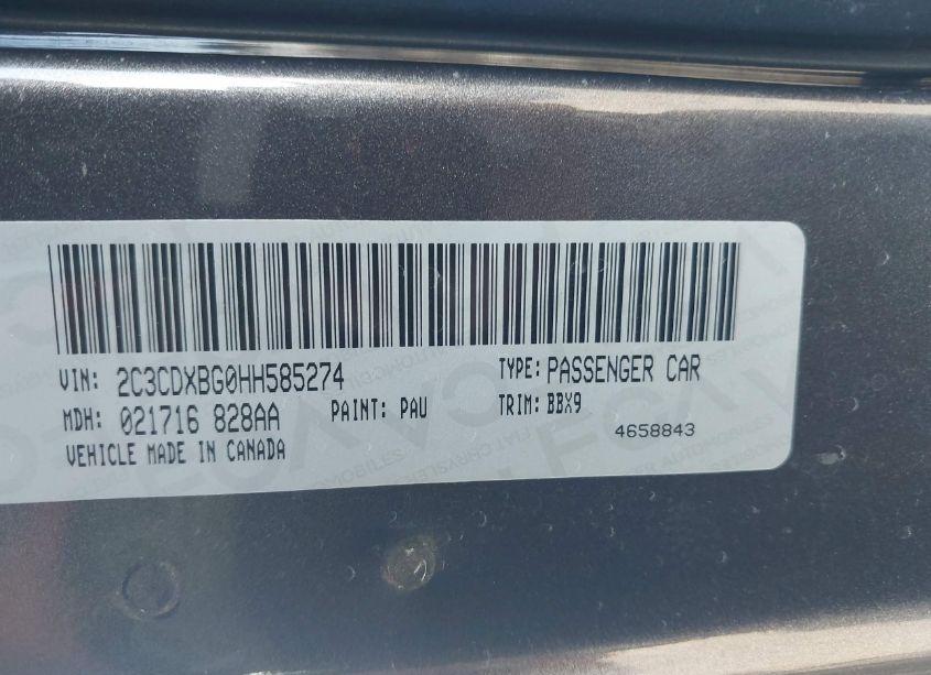 Photo 9 of 2017 Dodge Charger SE RWD (VIN 2C3CDXBG0HH585274)