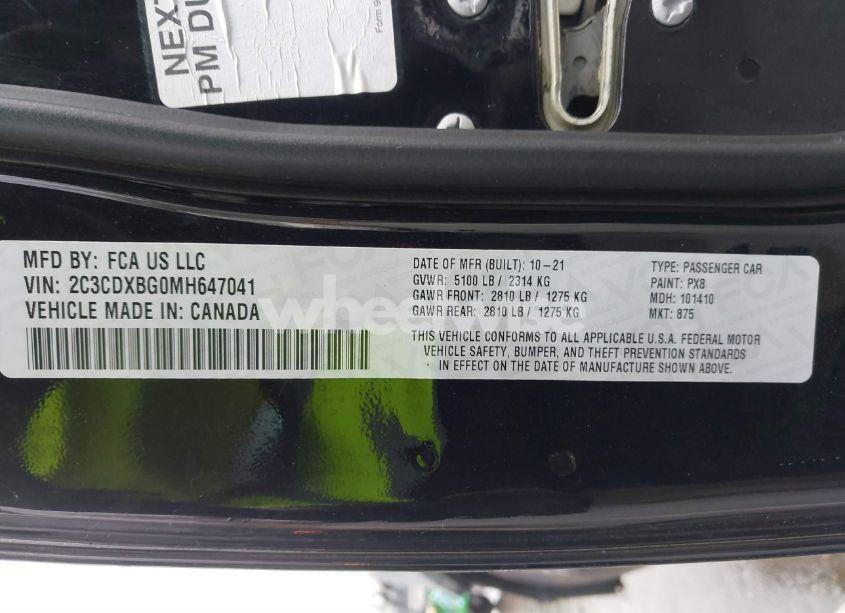 Photo 9 of 2021 Dodge Charger SXT RWD (VIN 2C3CDXBG0MH647041)