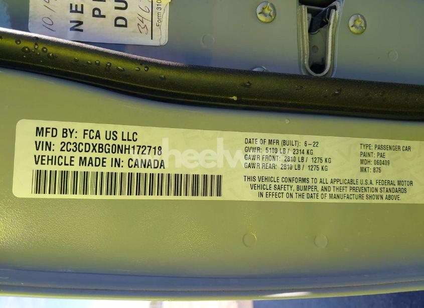 Photo 9 of 2022 Dodge Charger SXT RWD (VIN 2C3CDXBG0NH172718)