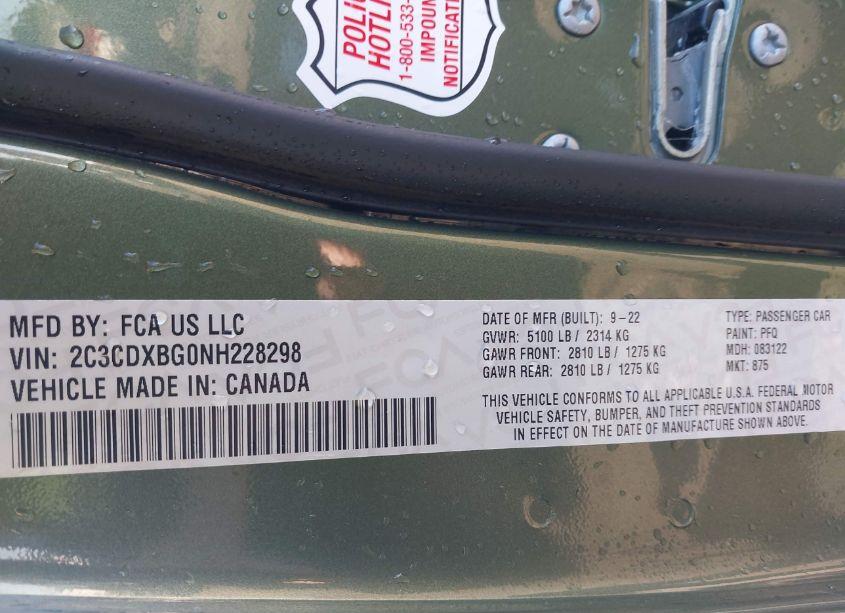 Photo 9 of 2022 Dodge Charger SXT RWD (VIN 2C3CDXBG0NH228298)