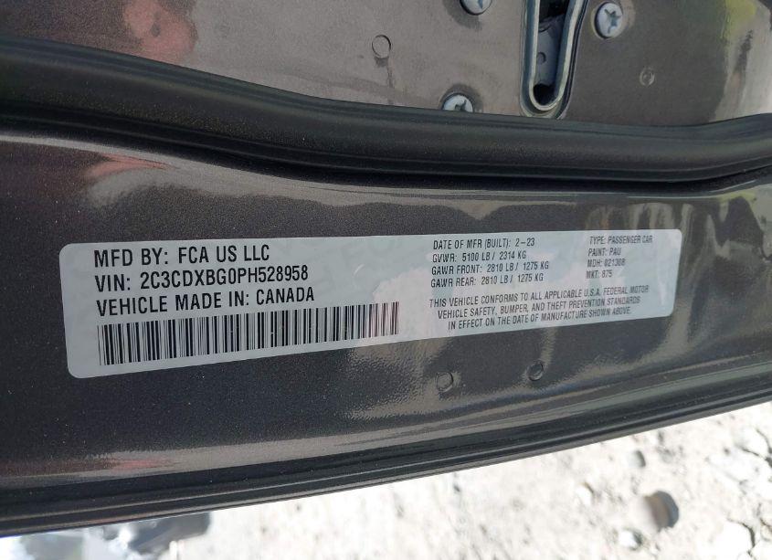 Photo 9 of 2023 Dodge Charger SXT (VIN 2C3CDXBG0PH528958)