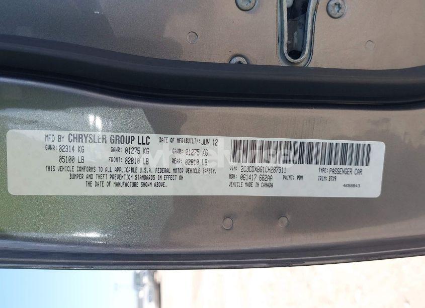 Photo 9 of 2012 Dodge Charger SE (VIN 2C3CDXBG1CH287311)