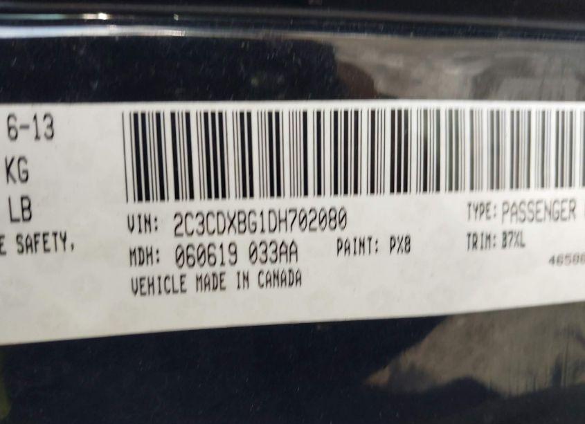 Photo 9 of 2013 Dodge Charger SE (VIN 2C3CDXBG1DH702080)