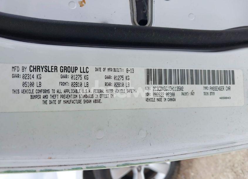 Photo 9 of 2014 Dodge Charger SE (VIN 2C3CDXBG1EH113502)