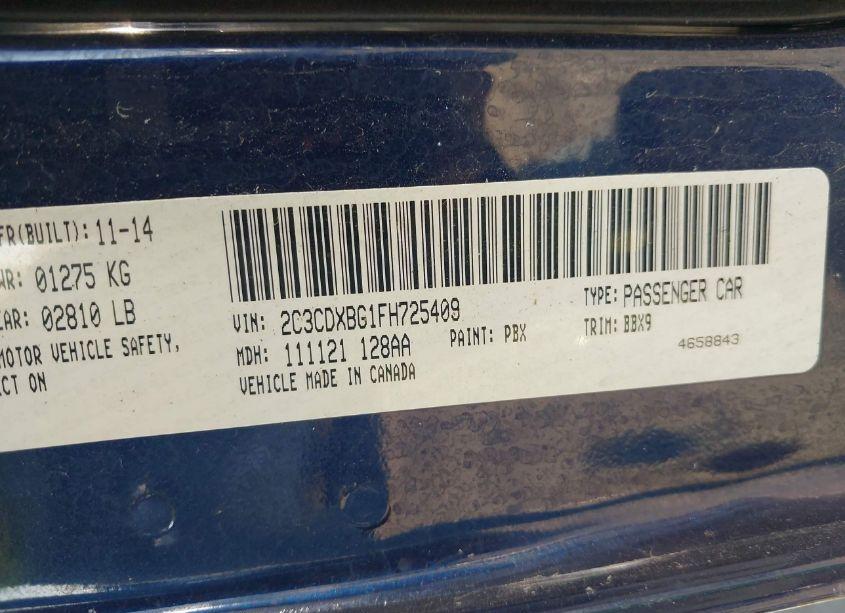 Photo 9 of 2015 Dodge Charger SE (VIN 2C3CDXBG1FH725409)