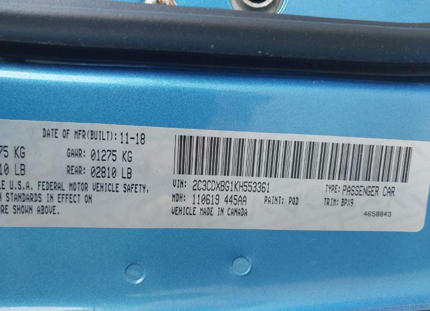 Photo 9 of 2019 Dodge Charger SXT RWD (VIN 2C3CDXBG1KH553361)