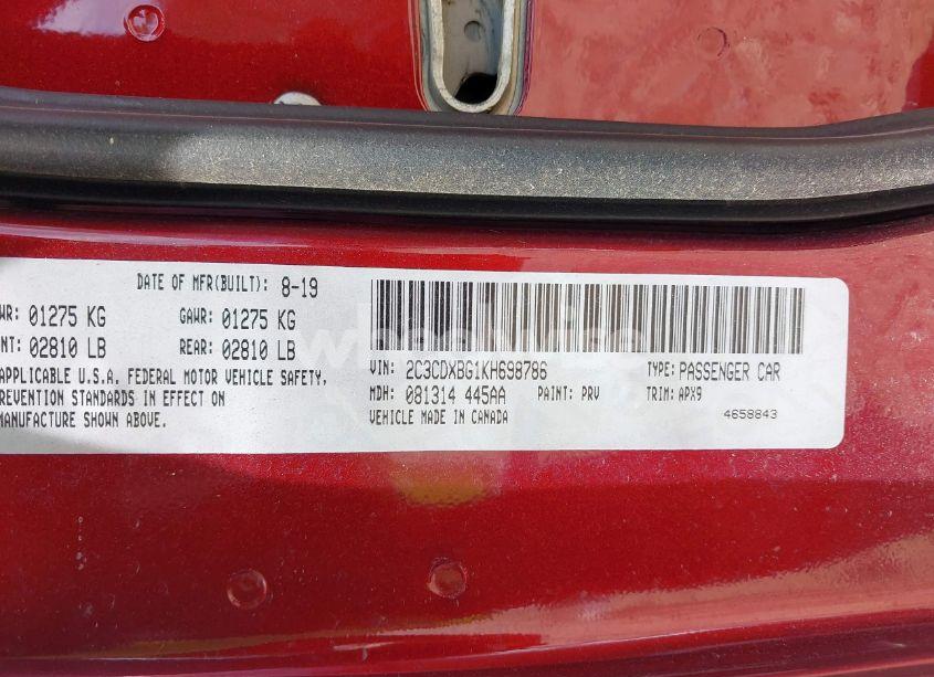 Photo 9 of 2019 Dodge Charger SXT RWD (VIN 2C3CDXBG1KH698786)