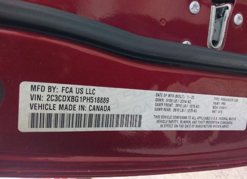 Photo 9 of 2023 Dodge Charger SXT (VIN 2C3CDXBG1PH518889)