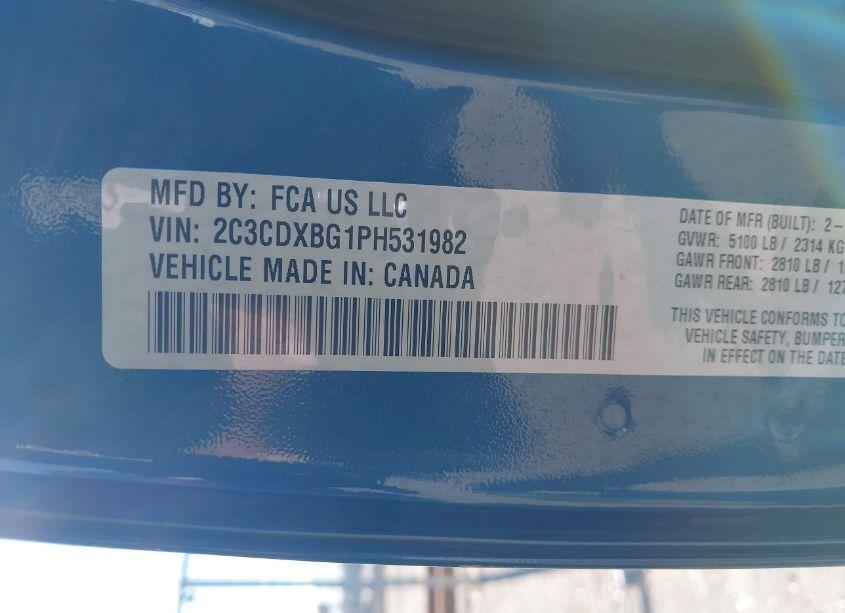 Photo 9 of 2023 Dodge Charger SXT (VIN 2C3CDXBG1PH531982)