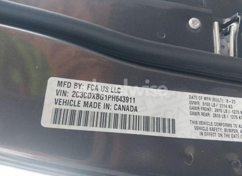 Photo 9 of 2023 Dodge Charger SXT (VIN 2C3CDXBG1PH643911)