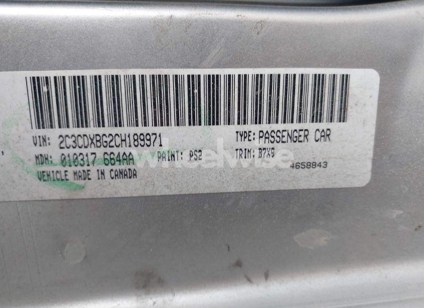 Photo 9 of 2012 Dodge Charger SE (VIN 2C3CDXBG2CH189971)