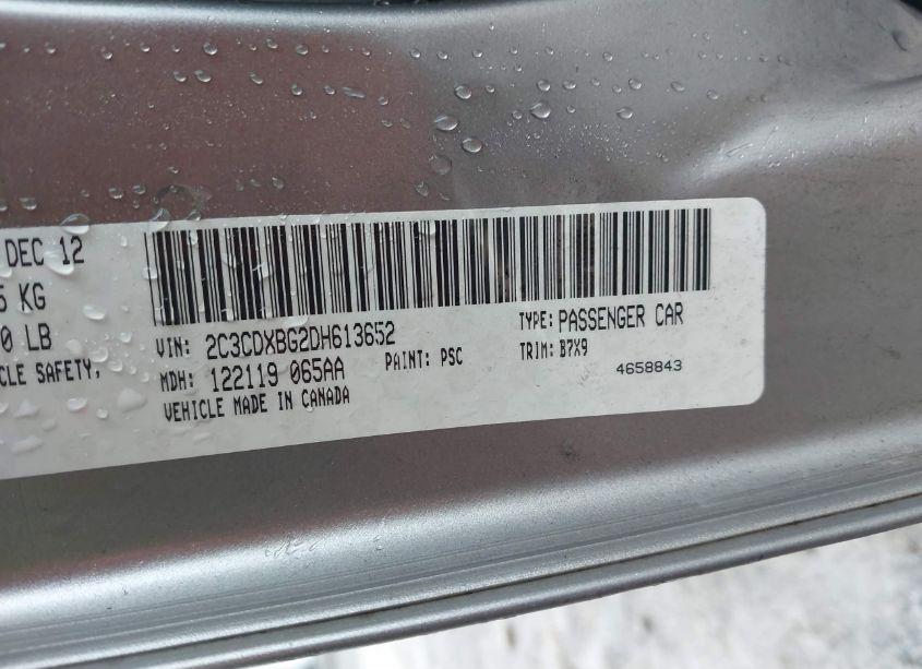 Photo 9 of 2013 Dodge Charger SE (VIN 2C3CDXBG2DH613652)