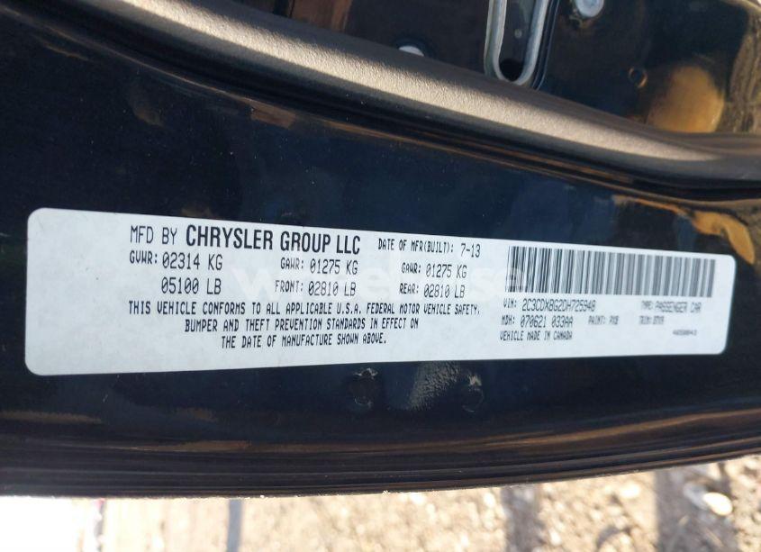 Photo 9 of 2013 Dodge Charger SE (VIN 2C3CDXBG2DH725948)