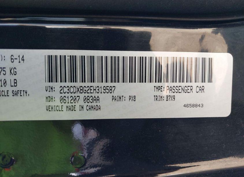 Photo 9 of 2014 Dodge Charger SE (VIN 2C3CDXBG2EH319587)