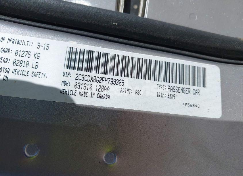 Photo 9 of 2015 Dodge Charger SE (VIN 2C3CDXBG2FH799325)