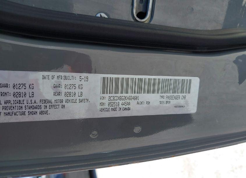 Photo 9 of 2019 Dodge Charger SXT RWD (VIN 2C3CDXBG2KH664601)