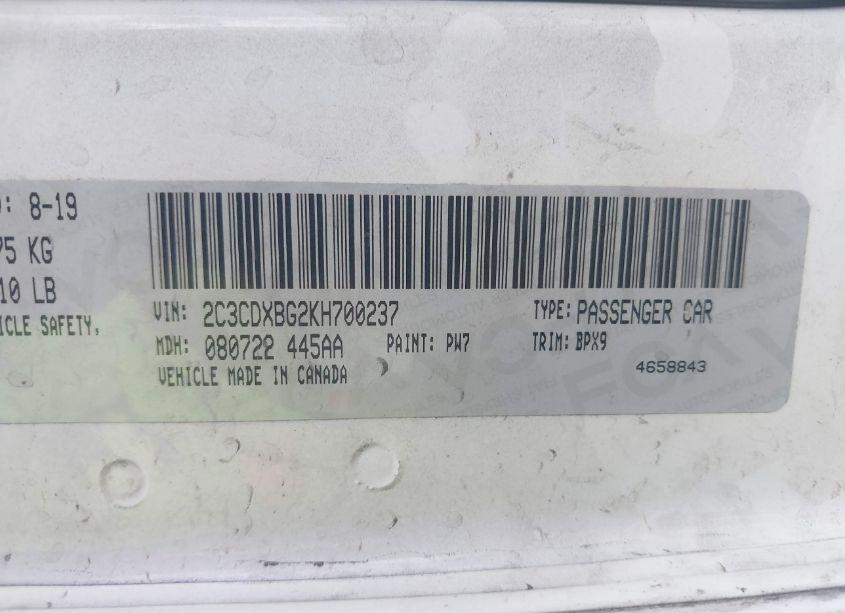 Photo 9 of 2019 Dodge Charger SXT RWD (VIN 2C3CDXBG2KH700237)