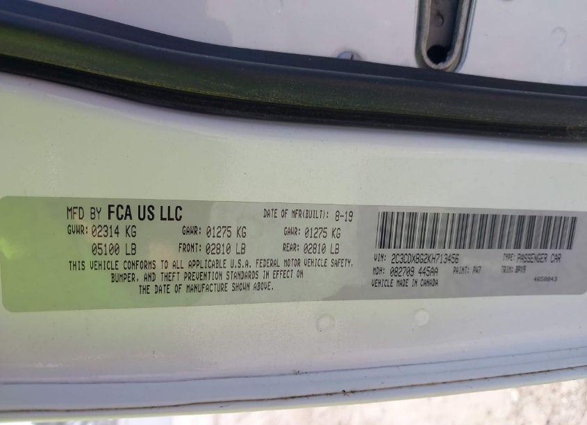 Photo 9 of 2019 Dodge Charger SXT RWD (VIN 2C3CDXBG2KH713456)