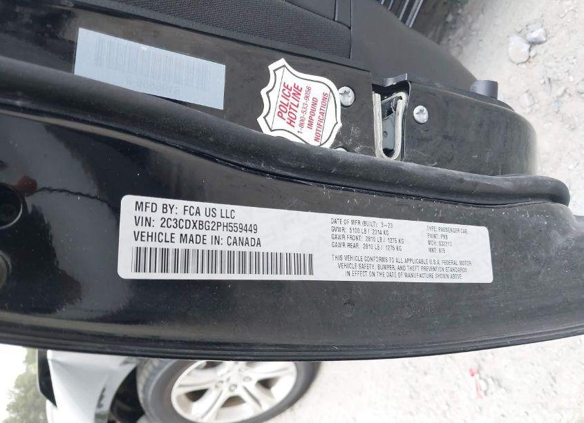 Photo 9 of 2023 Dodge Charger SXT (VIN 2C3CDXBG2PH559449)