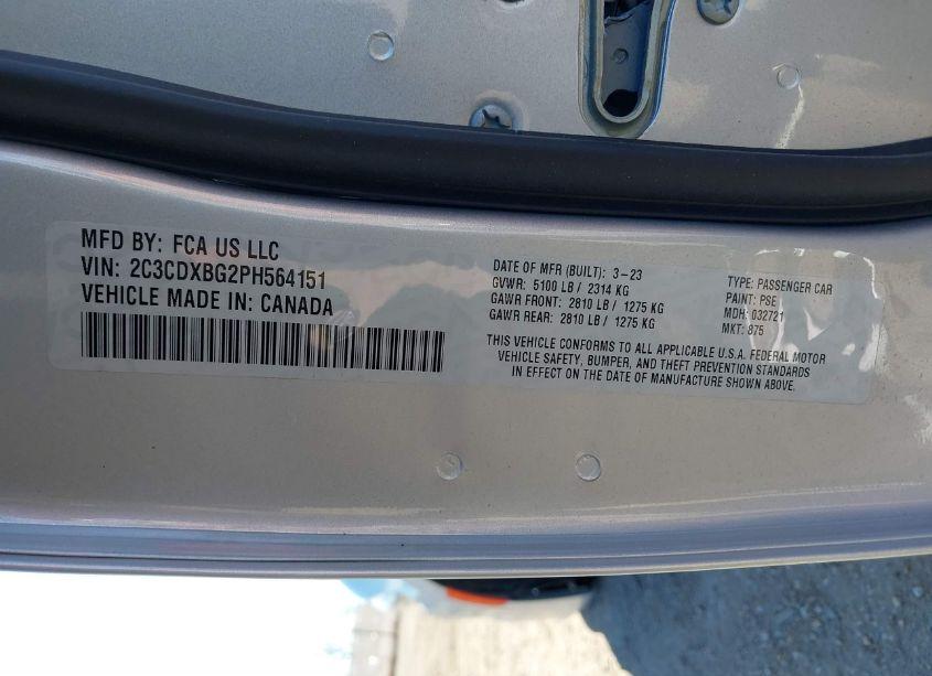 Photo 9 of 2023 Dodge Charger SXT (VIN 2C3CDXBG2PH564151)