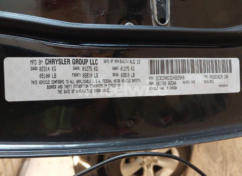 Photo 9 of 2013 Dodge Charger SE (VIN 2C3CDXBG3DH522549)