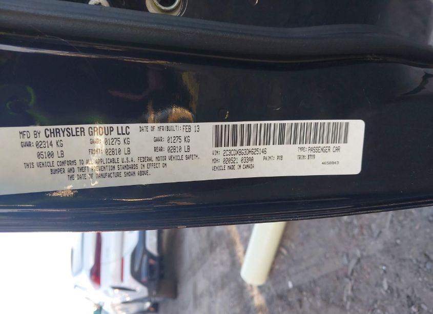 Photo 9 of 2013 Dodge Charger SE (VIN 2C3CDXBG3DH625146)