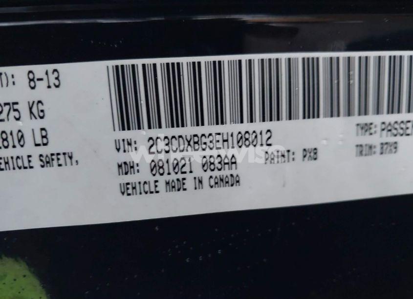 Photo 9 of 2014 Dodge Charger SE (VIN 2C3CDXBG3EH108012)